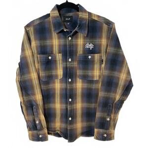 HUF Men's Medium Plaid Button-Up Shirt